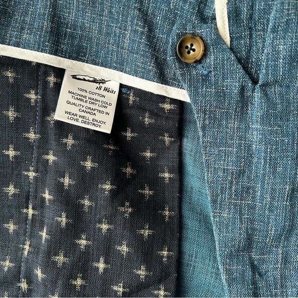 18 WAITS Men's Signature Shorts Denim Blue color - Picture 9 of 11